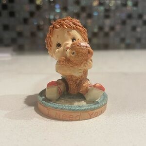 Enesco Childhood Figurine - Boy crying with teddy bear - “I Need You” on base